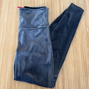 Spanx Velvet Leggings Silver Chrome Size Large